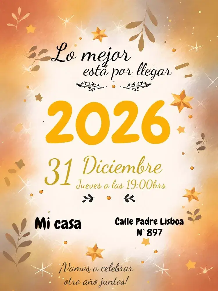 Invitación Fiesta De Año Nuevo 2021