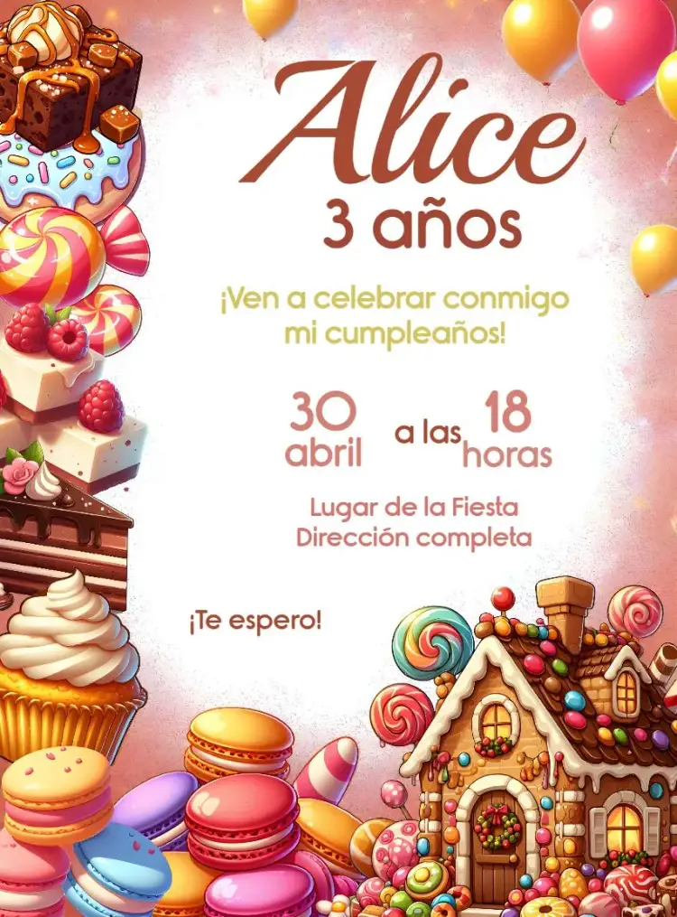 Invitación Repostería Cupcakes