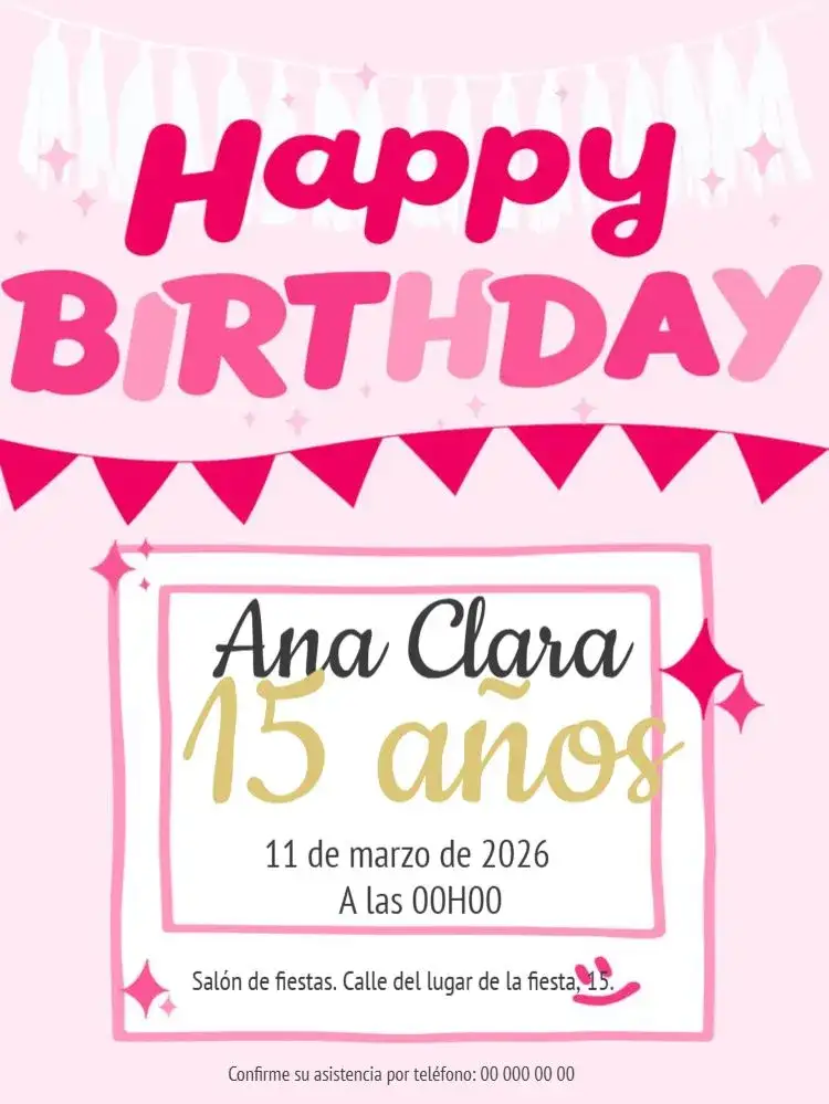 15 Años Happy Para Editar Chica