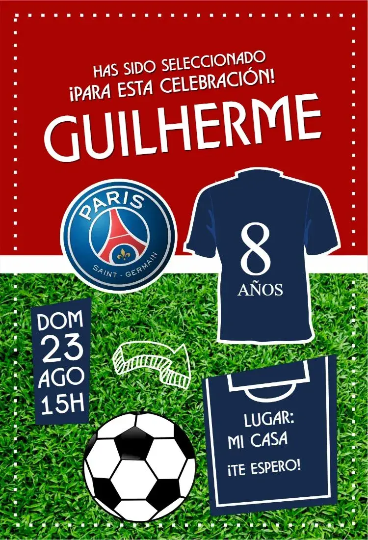 Invitación Paris Saint Germain camisa