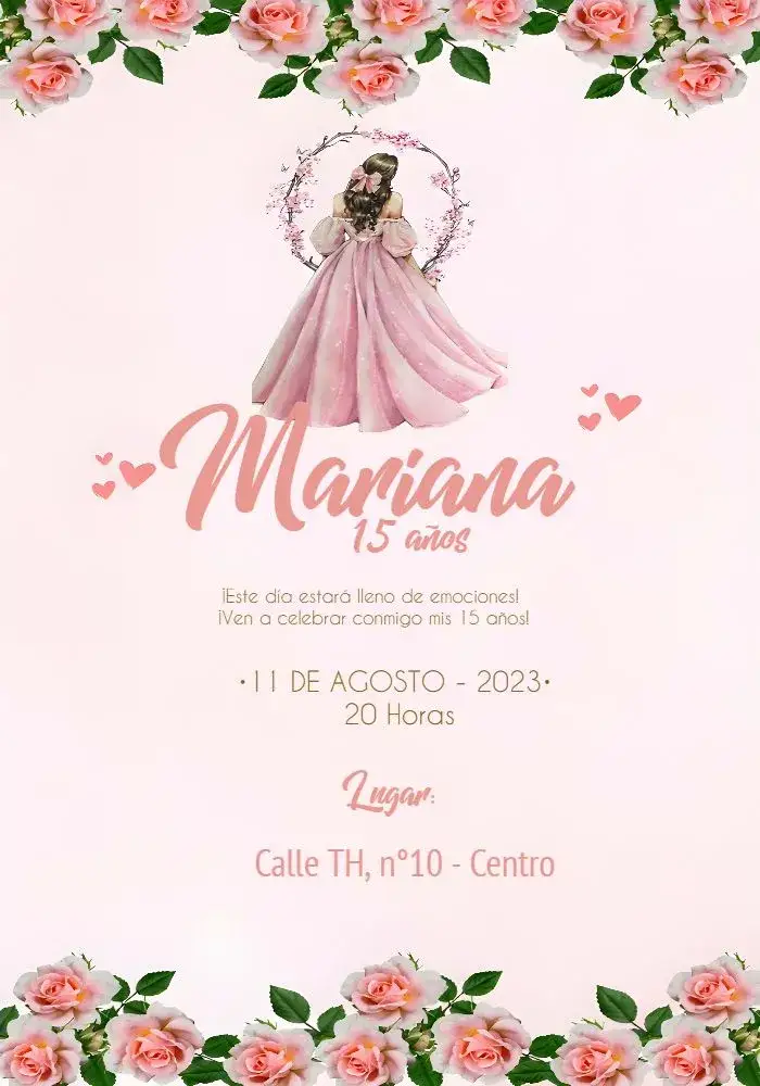 Invitación 15 Años Floral Amarillo – tema 15 años floral, romántico, vibrante, moderno, elegante
