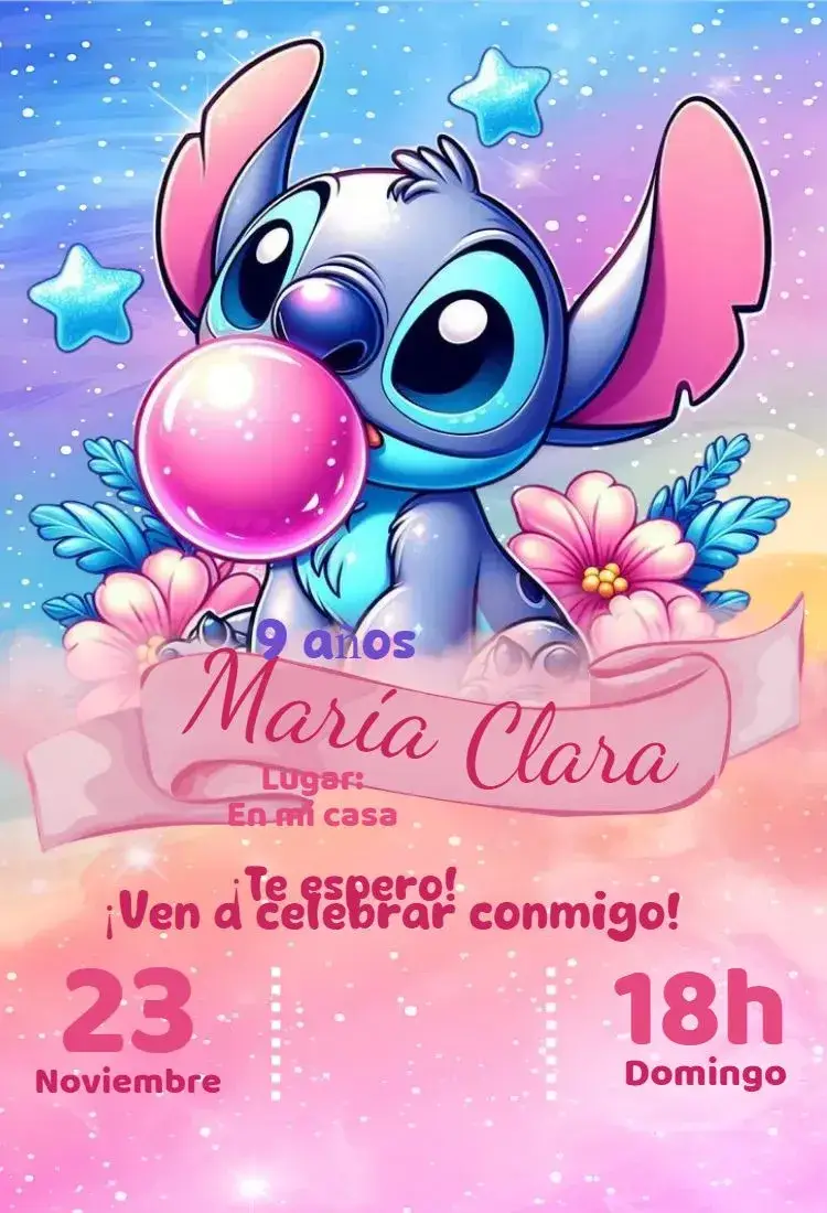 invitación digital de Stitch