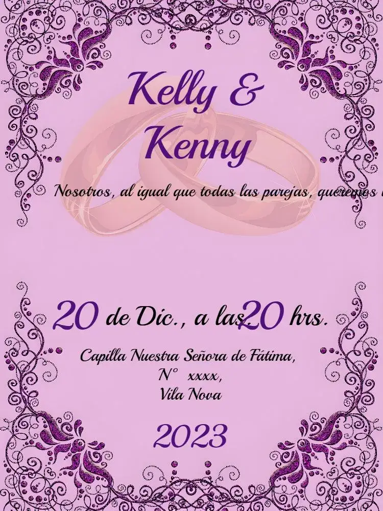 Invitación Boda Arabescos Morado – tema Boda elegante, romántico, moderno, arabescos, morado, negro