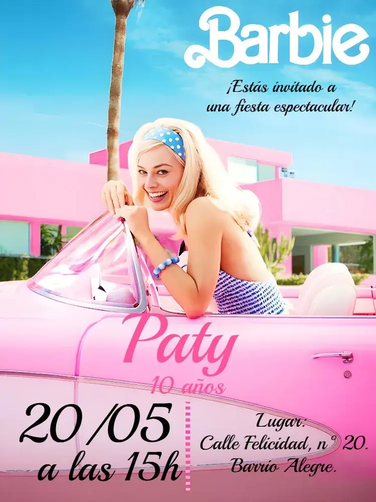 Invitación Barbie Nueva