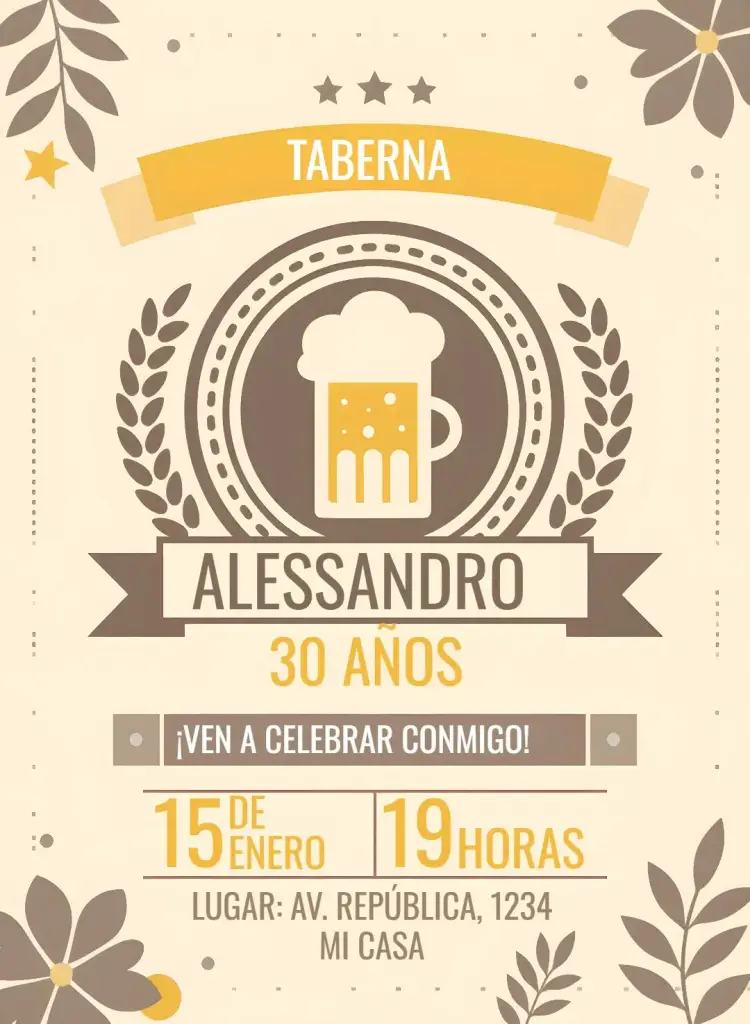 Invitación Bar de Bebidas