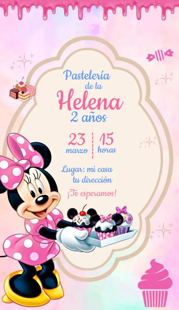 Invitación Pastelería de Minnie