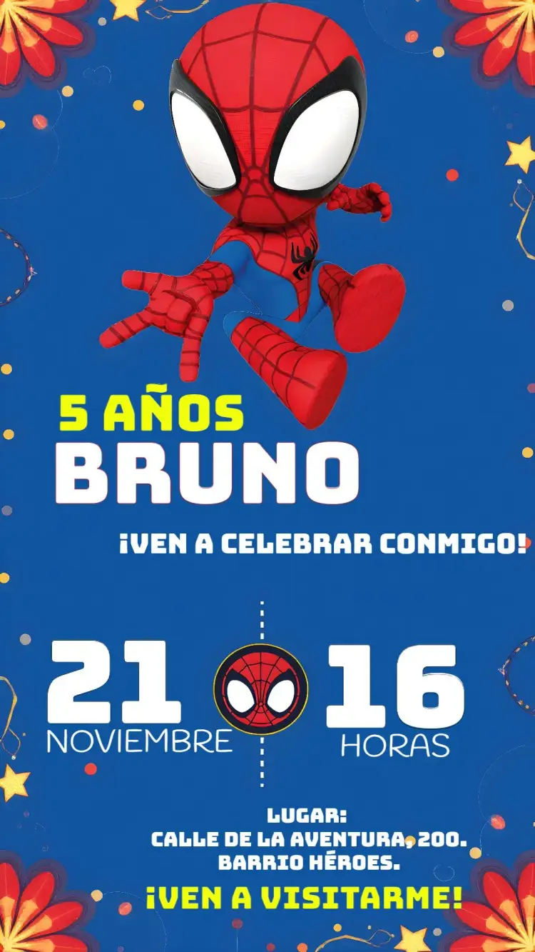 Invitación Spidey Y Sus Amigos Espectaculares Araña