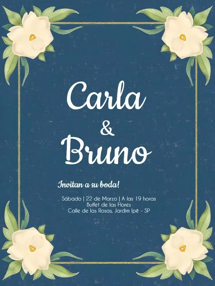 Invitación Boda Floral Flores