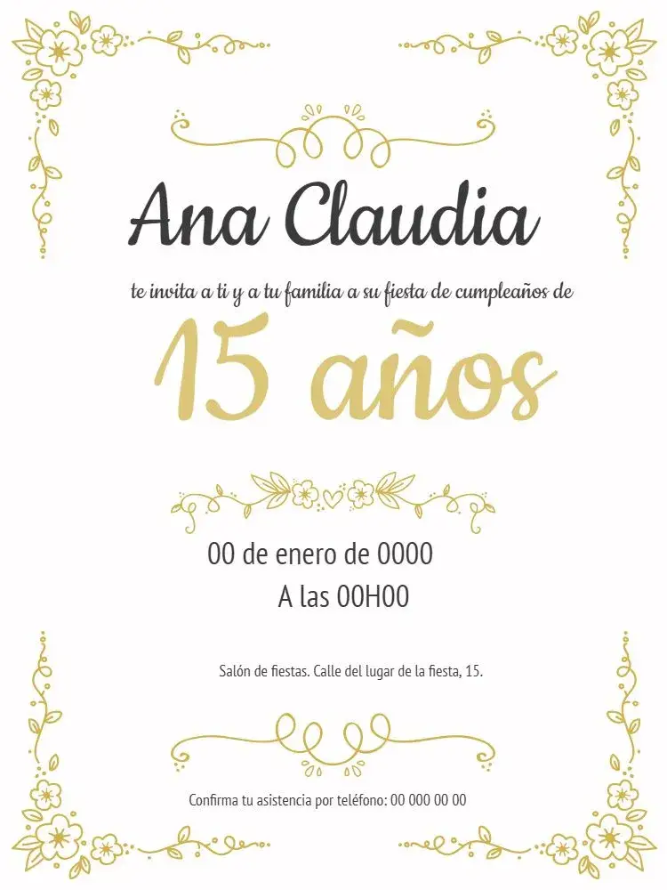Invitación Celebración de 15 Años