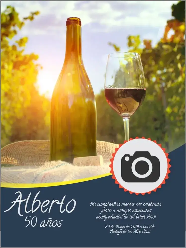 Invitación Bodega Whatsapp – tema Cumpleaños bodega, elegante, moderno, minimalista, rústico