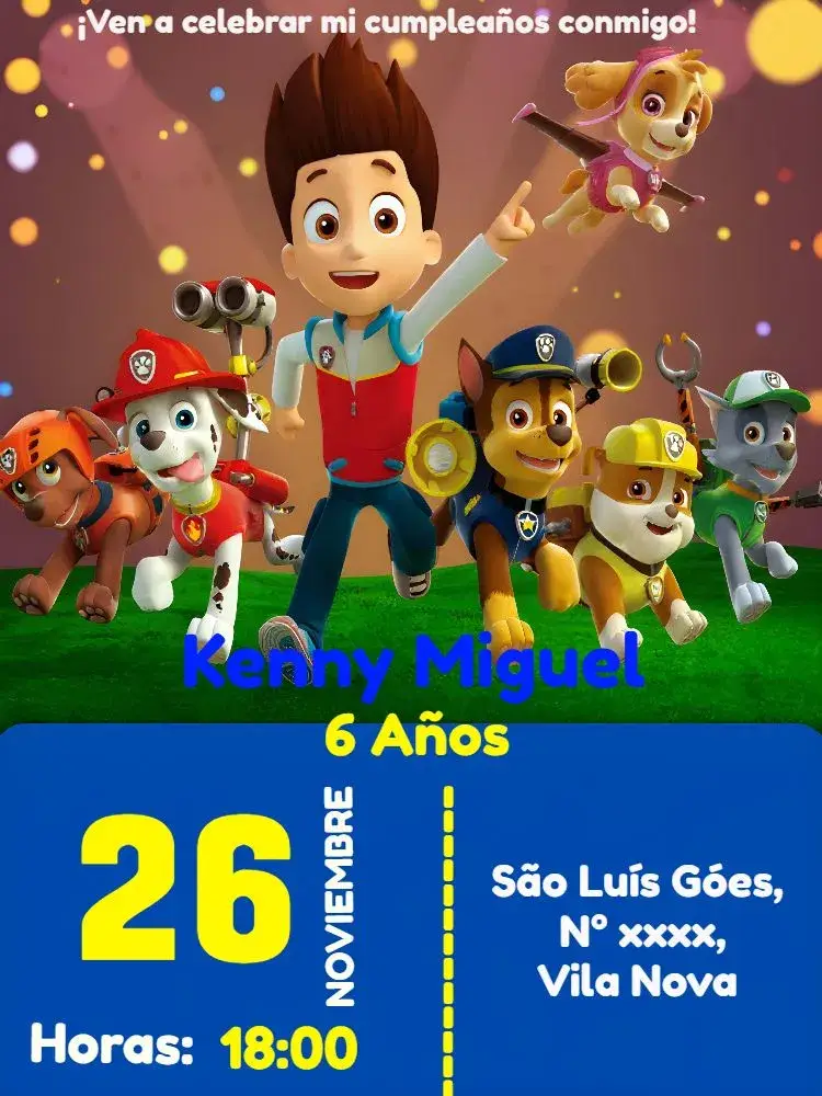 Invitación Patrulla Canina Azul