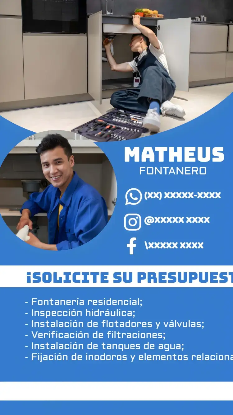 Invitación Tarjeta De Visita Digital para Fontaneros