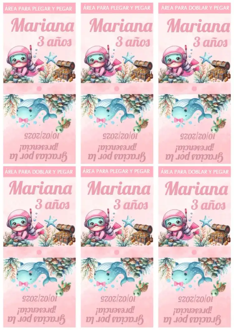 Capa Para Pirulito Fondo Del Mar Rosa Sirena