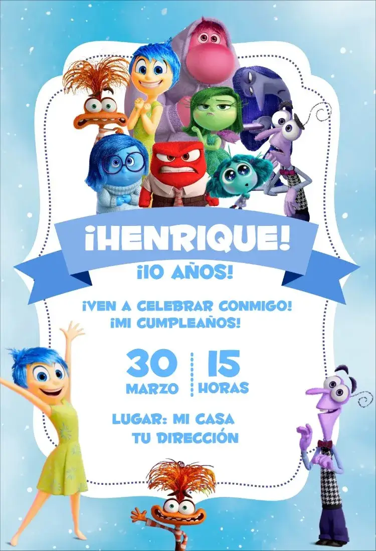 Invitación Divertida mente 8