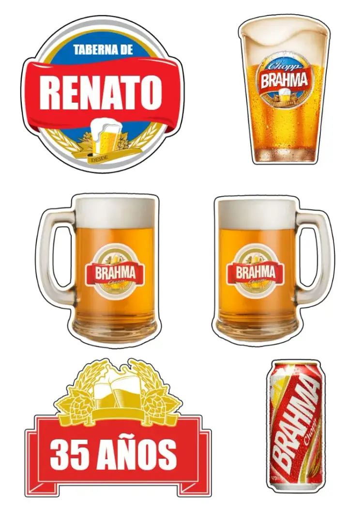 Invitación Topo De Bolo Brahma Caneca
