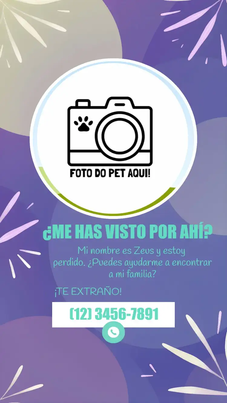 Publicación Se Busca Mascota Perdida Con Foto Verde