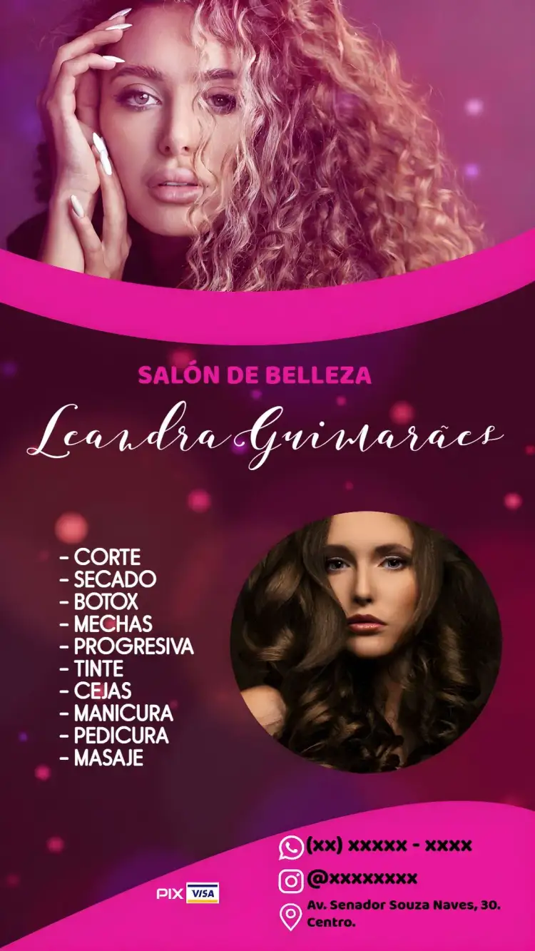 Invitación Tarjeta De Visita Salón de Belleza Folleto – tema Más buscados rosa, elegante, moderno, minimalista, sofisticado