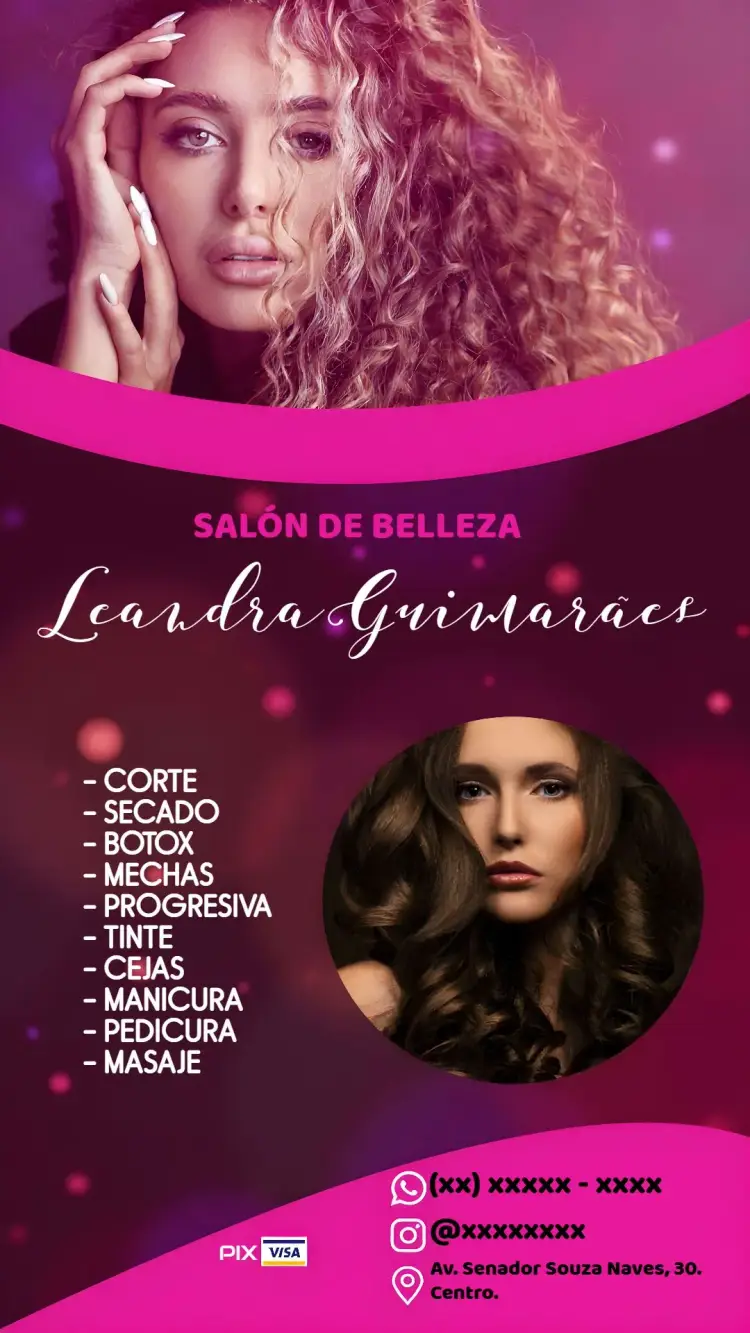 Invitación Tarjeta De Visita Salón de Belleza Folleto