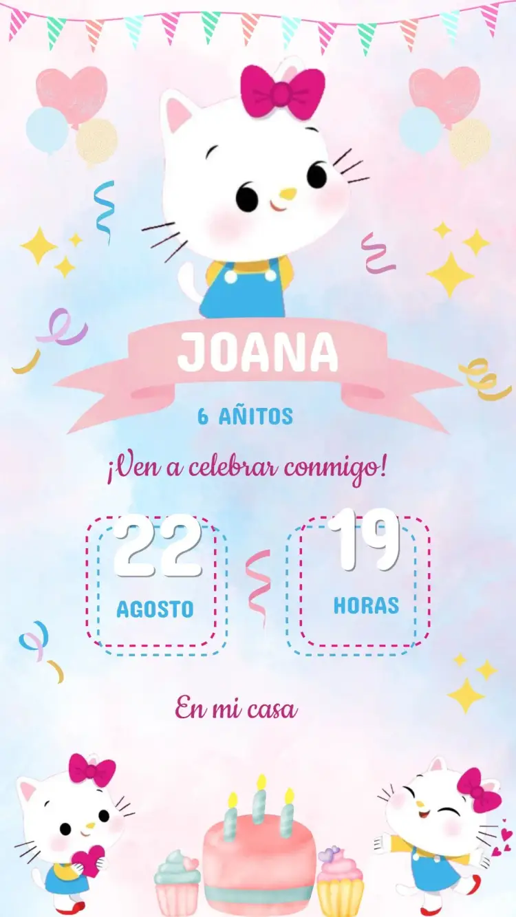 Invitación Cumpleaños Hello Kitty