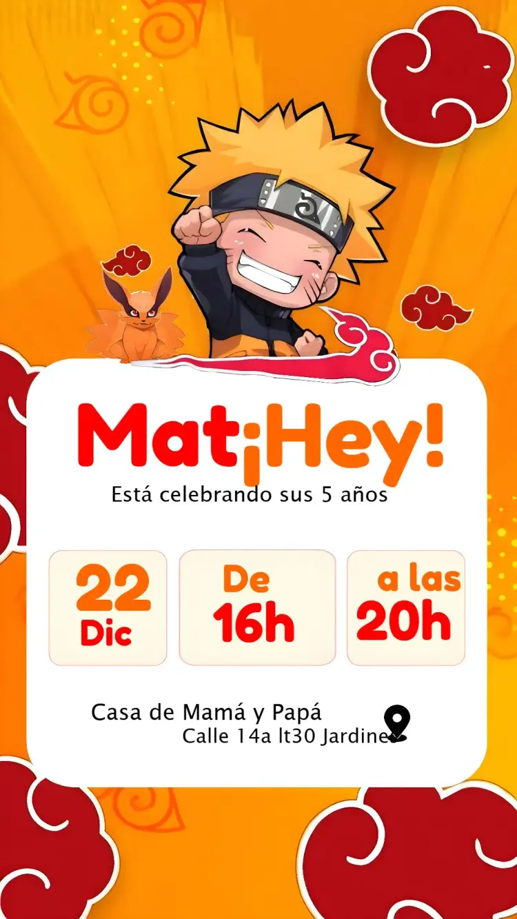 Invitación Naruto Akatsuki