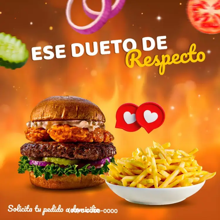 Invitación Publicación Para Hamburguesería Amarilla