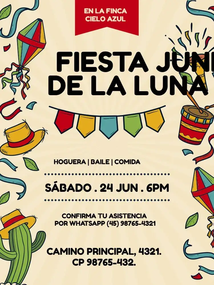 Invitación Fiesta Junina Encuentro Lúdico