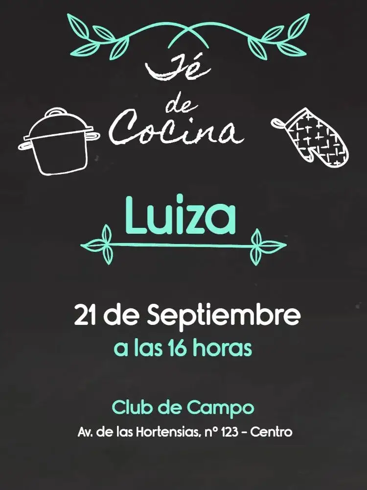 Invitación Despedida de soltera - Modelo Pizarra Whatsapp – tema Despedida de Soltera pizarra, culinaria, femenino, elegante, moderno, acogedor