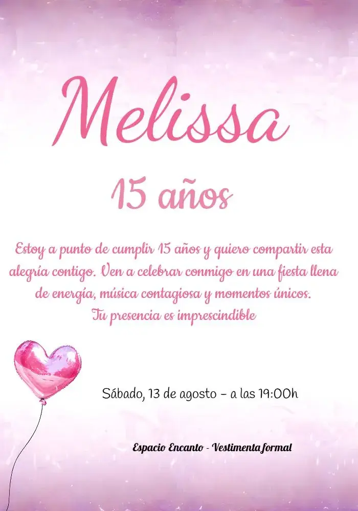 Invitación 15 Años Glitter Moderno