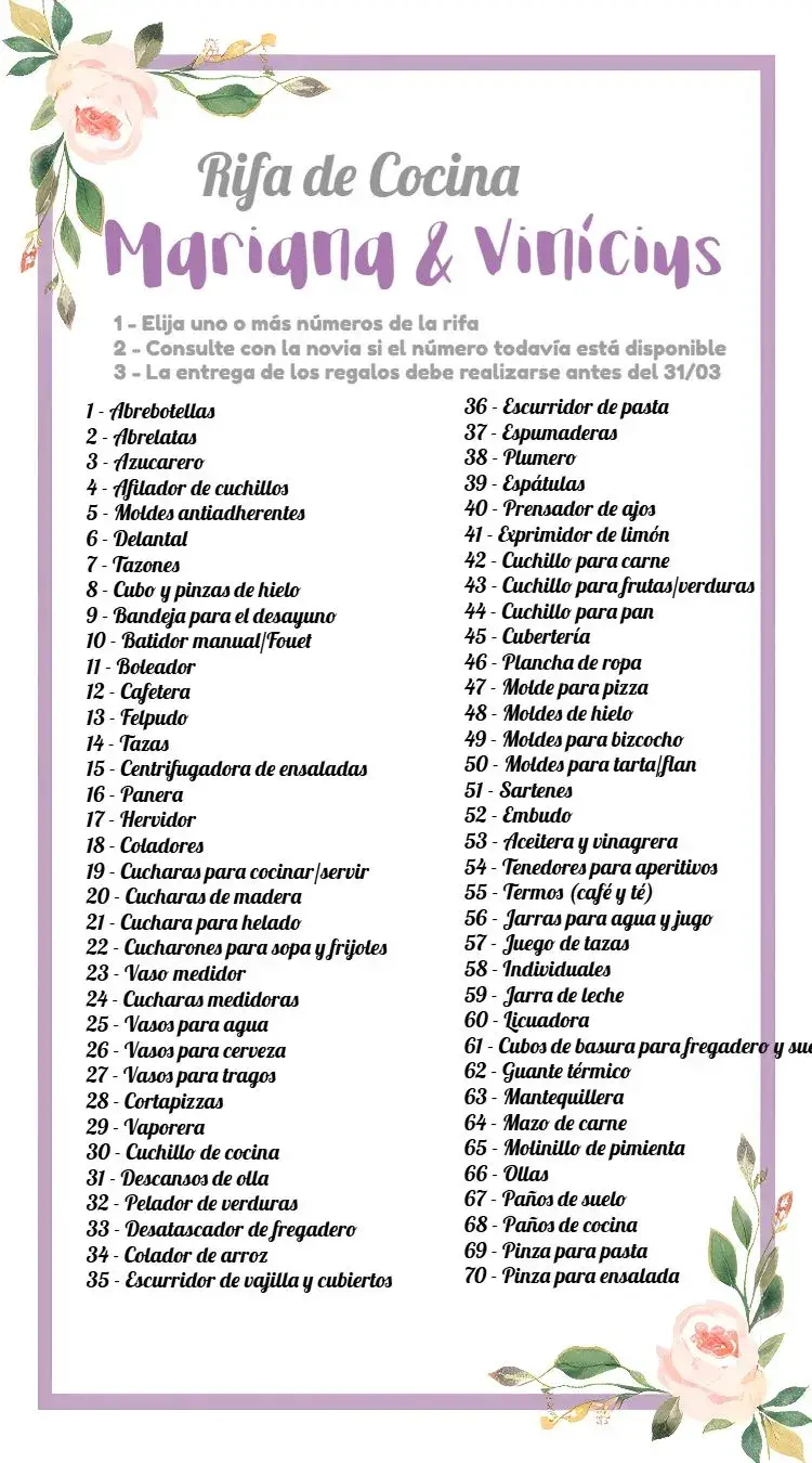 Invitación Té de Cocina Floral Lila