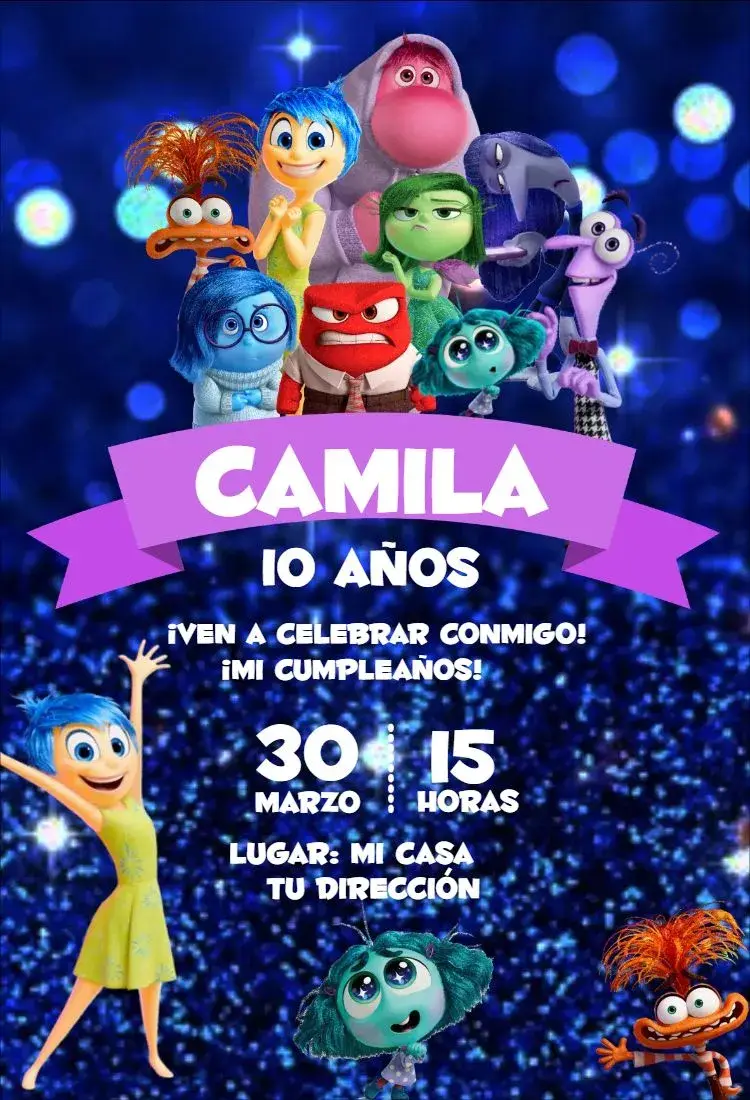 Invitación Divertida mente 4
