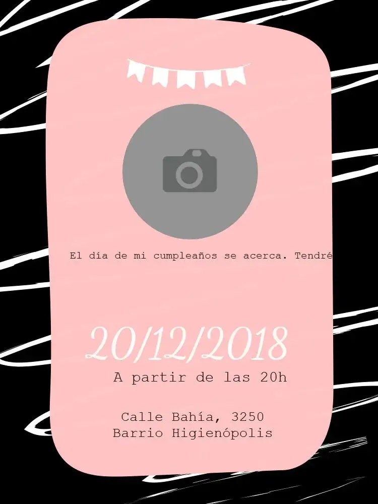 Invitación En línea – tema Cumpleaños rosa, negro, elegante, moderno, elegante, digital