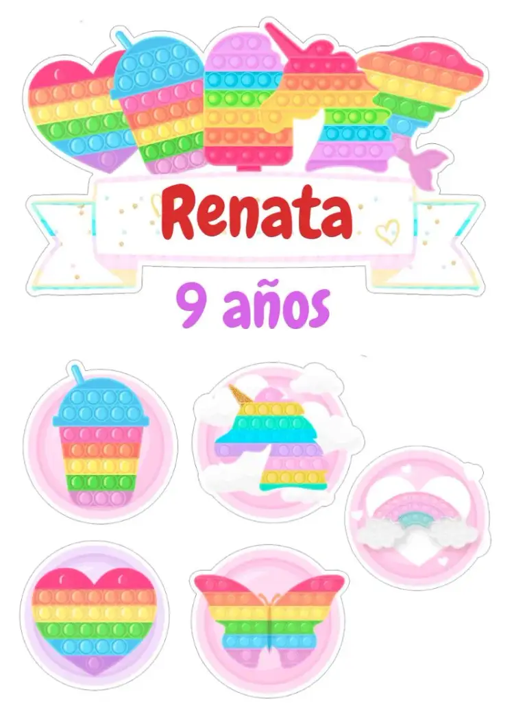 Invitación Topo De Pastel Pop It Imprimir