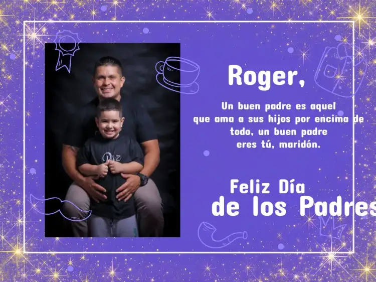 Invitación Tarjeta del Día del Padre con Foto Celebración – tema Fechas Conmemorativas azul y blanco, moderno, divertido, familiar, minimalista