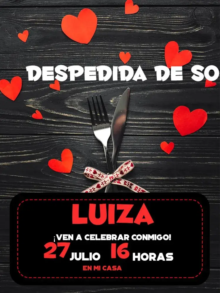 Invitación Despedida de soltera - Modelo 4 Adulto