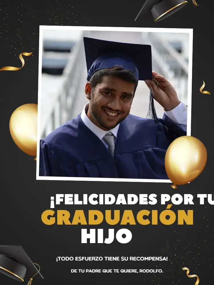 Tarjeta de Celebración de Graduación Elegante Globo