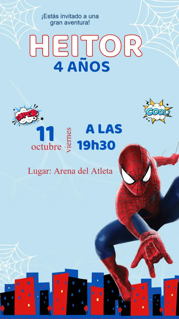 Invitación Cumpleaños Hombre Araña