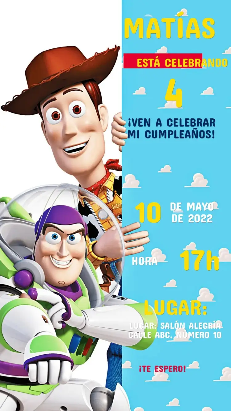 Invitación Cumpleaños Toy Story