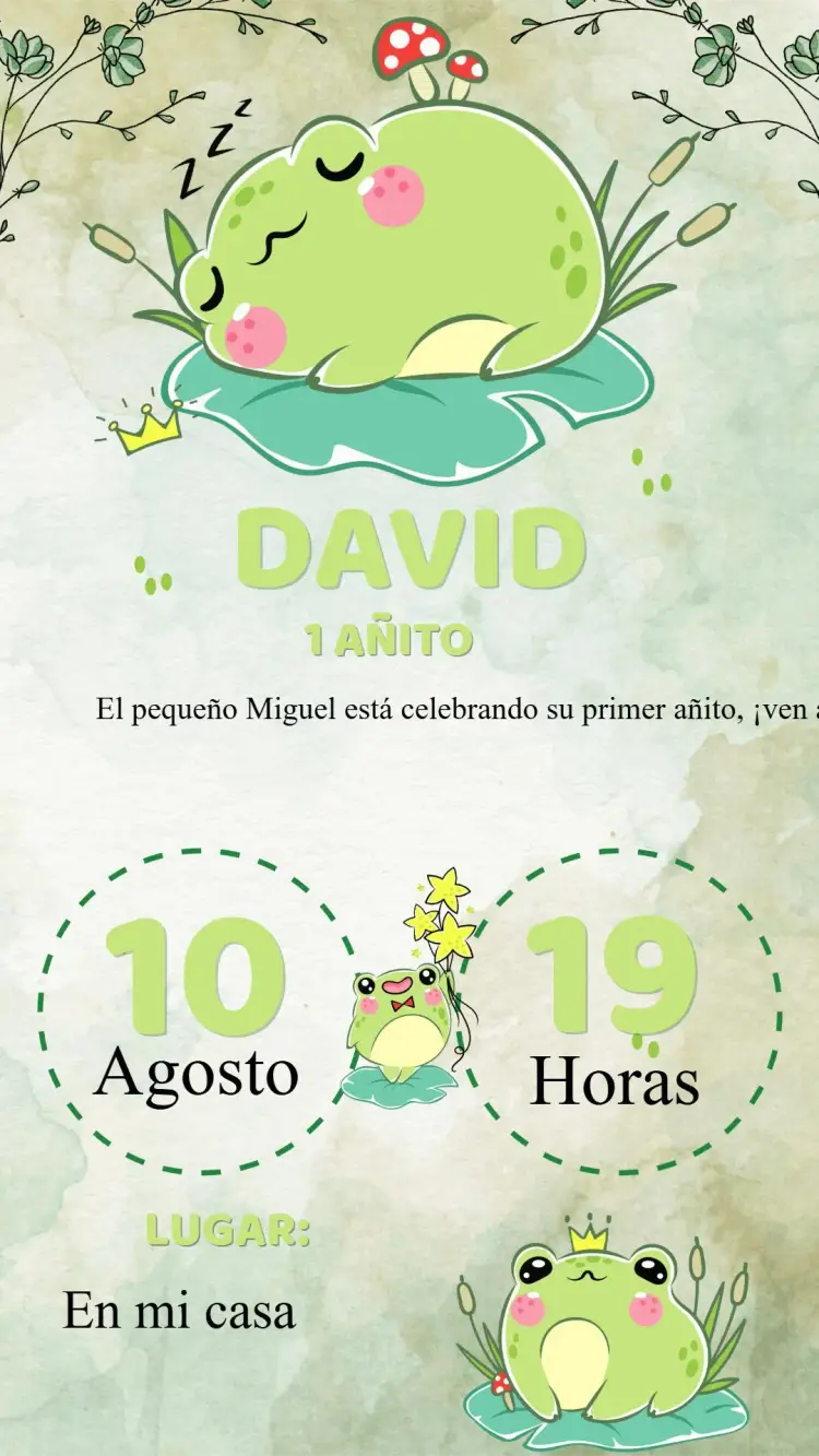 Invitación Cumpleaños Sapo