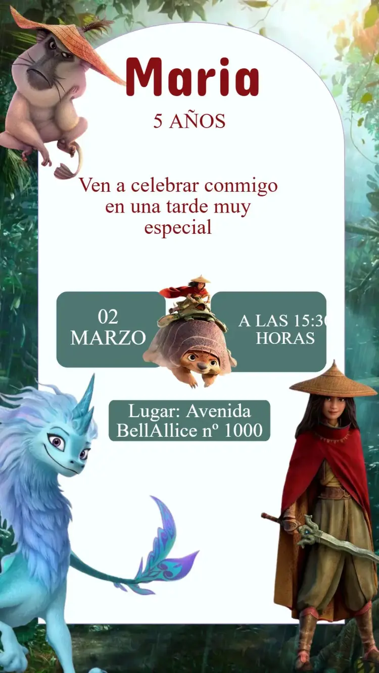 Invitación Cumpleaños Raya