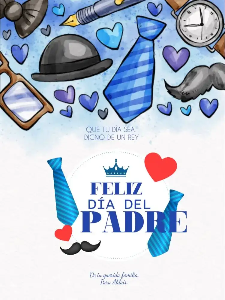 Tarjeta Día Del Padre Reloj Corazón