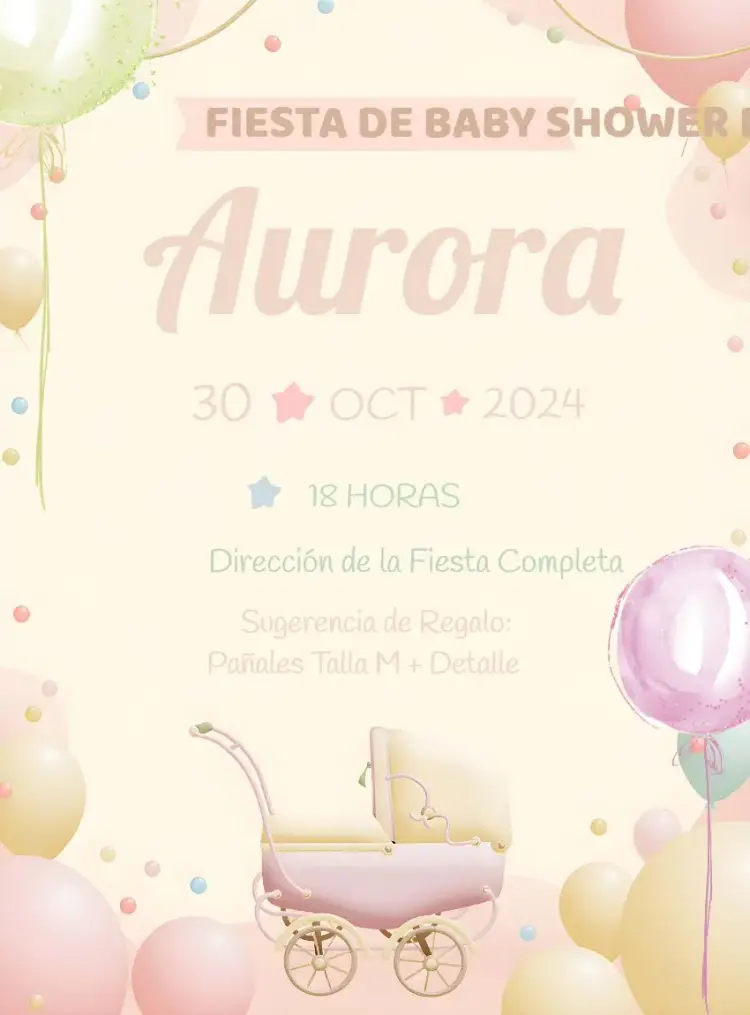 Invitación Baby Shower Carriage Watercolor