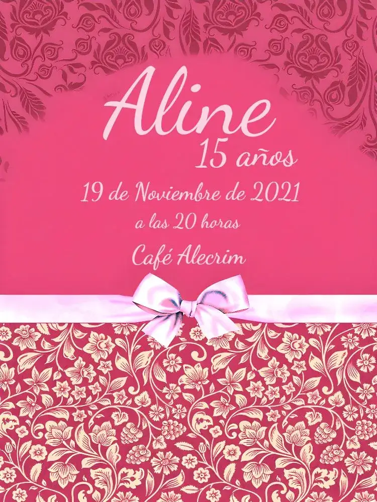 Invitación Elegante De 15 Años - Rosa Y Blanco Lazo – tema 15 años elegante, romántico, floral, moderno, minimalista, suave