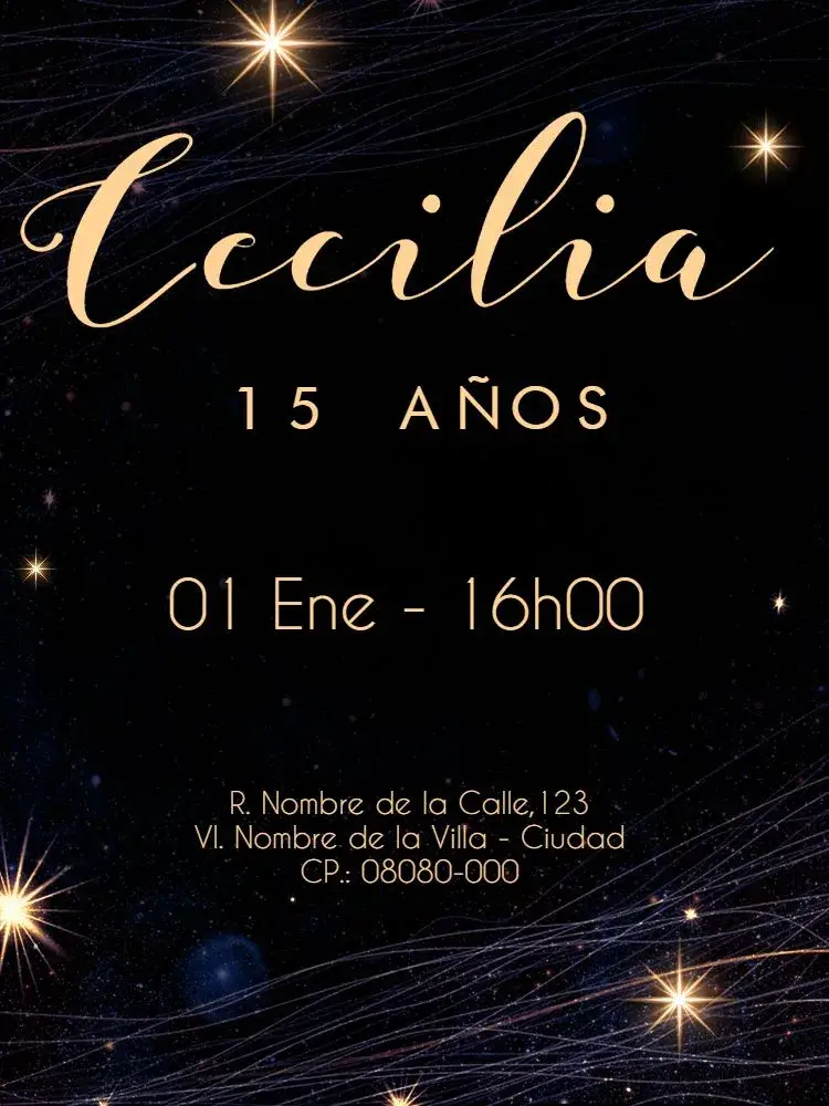 Invitación Virtual 15 Años - Estrellas Estelar