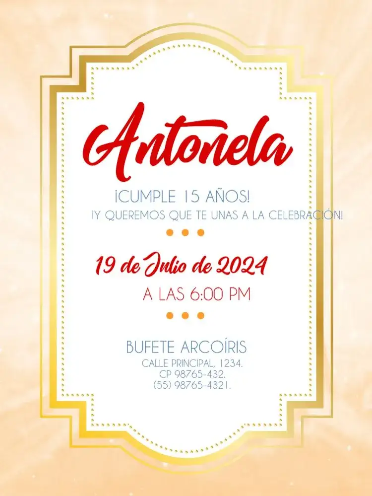 Invitación 15 Años Amarillo – tema 15 años floral, delicado, amarelo, rosa, moderno