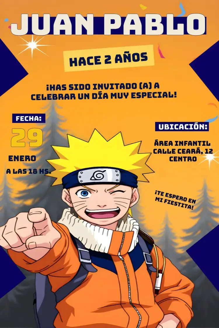 Invitación Naruto Shippuden Narutoshippuden
