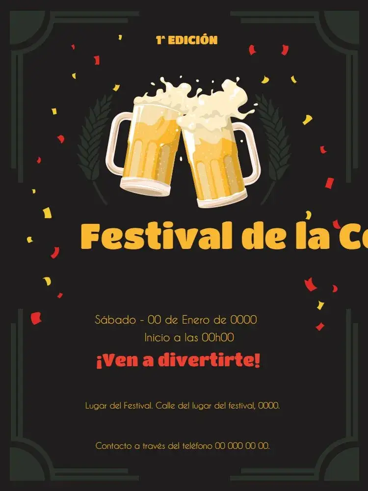 Invitación Cerveza Whatsapp editable y personalizable