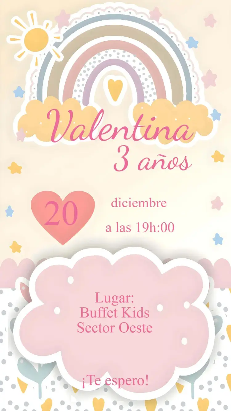 Invitación Arco iris Boho