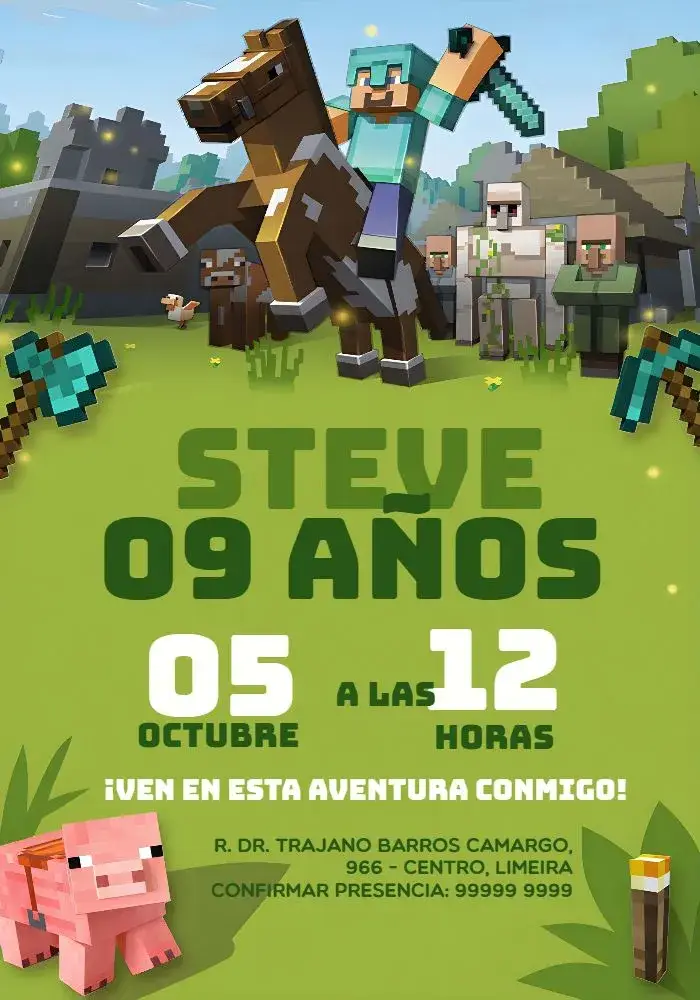 Invitación Juego Minecraft