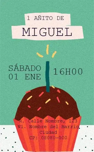 Invitación Virtual De - Brigadeiro Naranja – tema Cumpleaños Infantil colorido, divertido, dulce, juguetón, alegre