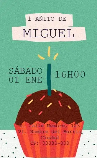 Invitación Virtual De - Brigadeiro Naranja